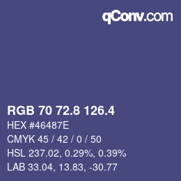 カラーコード: RGB 70 72.8 126.4 | qconv.com