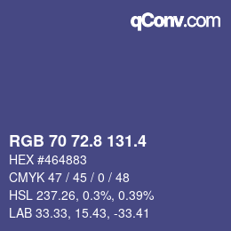 カラーコード: RGB 70 72.8 131.4 | qconv.com