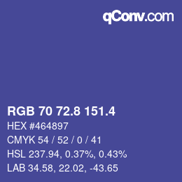 カラーコード: RGB 70 72.8 151.4 | qconv.com