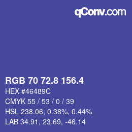カラーコード: RGB 70 72.8 156.4 | qconv.com
