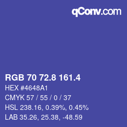 カラーコード: RGB 70 72.8 161.4 | qconv.com