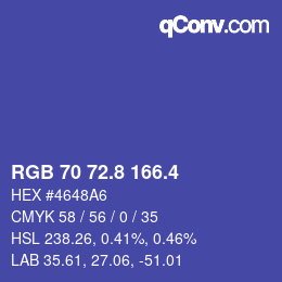 カラーコード: RGB 70 72.8 166.4 | qconv.com