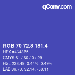 カラーコード: RGB 70 72.8 181.4 | qconv.com