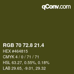 カラーコード: RGB 70 72.8 21.4 | qconv.com