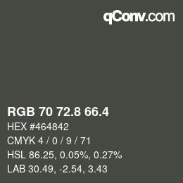 カラーコード: RGB 70 72.8 66.4 | qconv.com