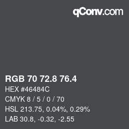 カラーコード: RGB 70 72.8 76.4 | qconv.com