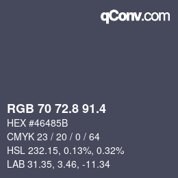カラーコード: RGB 70 72.8 91.4 | qconv.com