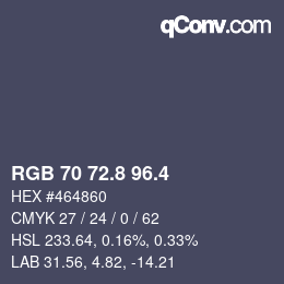 カラーコード: RGB 70 72.8 96.4 | qconv.com