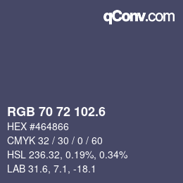 カラーコード: RGB 70 72 102.6 | qconv.com