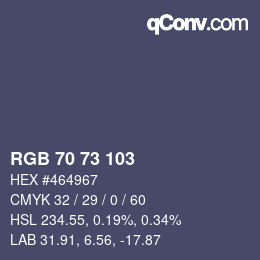 Farbcode: RGB 70 73 103 | qconv.com