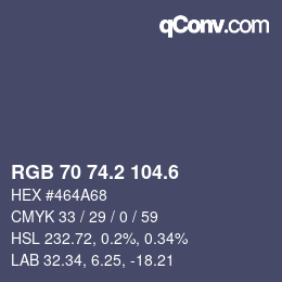 カラーコード: RGB 70 74.2 104.6 | qconv.com