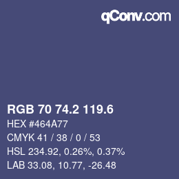 カラーコード: RGB 70 74.2 119.6 | qconv.com