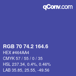 カラーコード: RGB 70 74.2 164.6 | qconv.com