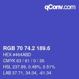 カラーコード: RGB 70 74.2 189.6 | qconv.com