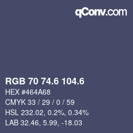 カラーコード: RGB 70 74.6 104.6 | qconv.com