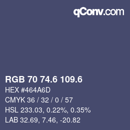 カラーコード: RGB 70 74.6 109.6 | qconv.com
