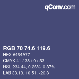 カラーコード: RGB 70 74.6 119.6 | qconv.com