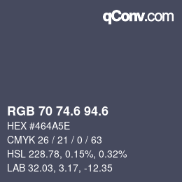 カラーコード: RGB 70 74.6 94.6 | qconv.com
