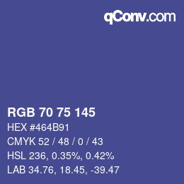 Farbcode: RGB 70 75 145 | qconv.com
