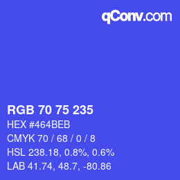 カラーコード: RGB 70 75 235 | qconv.com