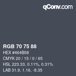 Color code: RGB 70 75 88 | qconv.com