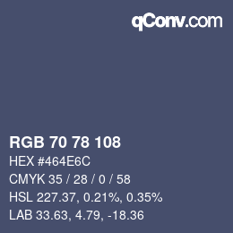 カラーコード: RGB 70 78 108 | qconv.com