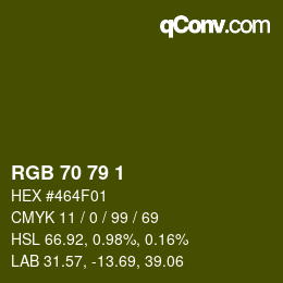 カラーコード: RGB 70 79 1 | qconv.com