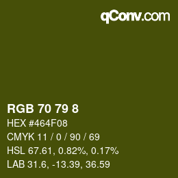颜色代码: RGB 70 79 8 | qconv.com