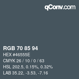 Color code: RGB 70 85 94 | qconv.com