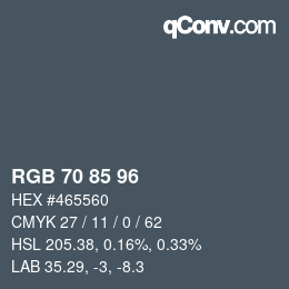 Color code: RGB 70 85 96 | qconv.com