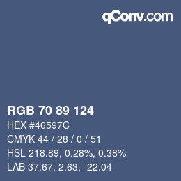 カラーコード: RGB 70 89 124 | qconv.com