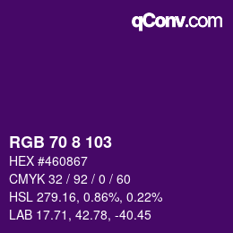Farbcode: RGB 70 8 103 | qconv.com
