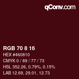 カラーコード: RGB 70 8 16 | qconv.com