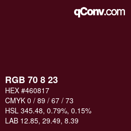Color code: RGB 70 8 23 | qconv.com