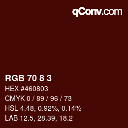 Color code: RGB 70 8 3 | qconv.com
