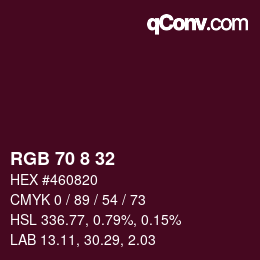 Color code: RGB 70 8 32 | qconv.com