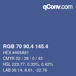 カラーコード: RGB 70 90.4 145.4 | qconv.com