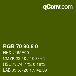カラーコード: RGB 70 90.8 0 | qconv.com