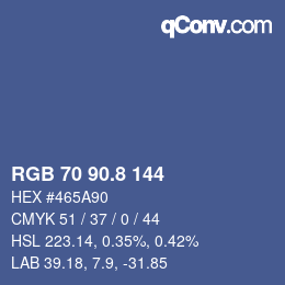 カラーコード: RGB 70 90.8 144 | qconv.com