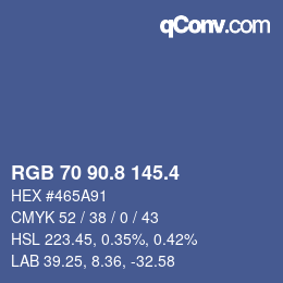 カラーコード: RGB 70 90.8 145.4 | qconv.com
