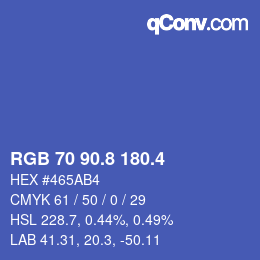 カラーコード: RGB 70 90.8 180.4 | qconv.com