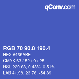 カラーコード: RGB 70 90.8 190.4 | qconv.com