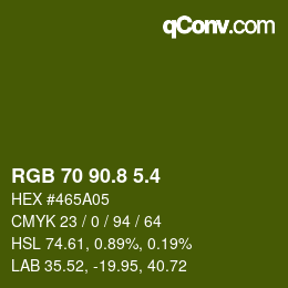 カラーコード: RGB 70 90.8 5.4 | qconv.com