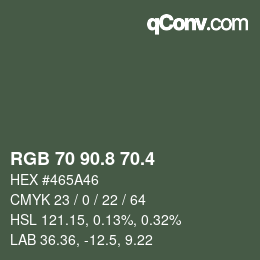 カラーコード: RGB 70 90.8 70.4 | qconv.com