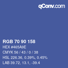 カラーコード: RGB 70 90 158 | qconv.com