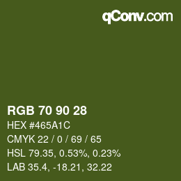 Color code: RGB 70 90 28 | qconv.com