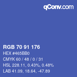 Color code: RGB 70 91 176 | qconv.com