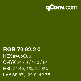 カラーコード: RGB 70 92.2 0 | qconv.com