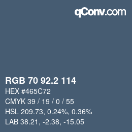 カラーコード: RGB 70 92.2 114 | qconv.com
