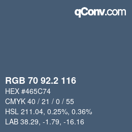 カラーコード: RGB 70 92.2 116 | qconv.com